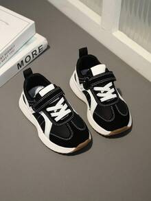 1 Pair Kids Casual Sports Shoes, Girls' Fashion Comfortable Athletic Sneakers, Boys' Running Shoes, Anti-Slip Soft Sole Toddler Runners, Baby First Walking Shoes - Black - View 3