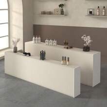 Soporte de exhibición plegable de papel con estantes, para exposición, muestras, cosméticos, bolsos, zapatos, uso comercial - Blanco - Ver 1