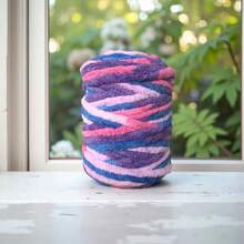 35oz Super Bulky Chenille Yarn, Ombre Space-Dyed Fluffy Yarn For Arm Knitting, Giant Striped Yarn For Blanket Pet Bed - Multicolor - View 14