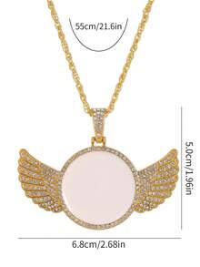 1pc Rhinestone Wing Pendant Necklace, Personalized Punk Sweater Chain, Popular Cross-Border Item - Wings Pendant Necklace - View 6