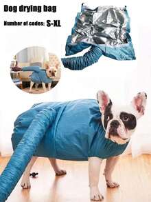 可折叠宠物烘干袋，适用于猫狗，便携式美容袍，防水牛津布，防啃咬，银膜，轻便速干，家用吹风机，适用于大型犬，快速干燥吹风机，大型犬宠物用品，蓝色节日礼物 - 彩色 - 查看 10