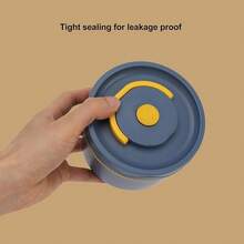Juego de Contenedores de Almuerzo Aislados, Fiambrera Bento Apilable Portátil, Contenedor Térmico para Alimentos, Tarro de Comida Caliente de Boca Ancha con Bolsa - 3 piezas - Ver 7