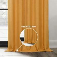 HPD Half Price Drapes - Cortinas de Lino sintético para Sala de Estar (1 Panel), 50 de Ancho x 108 de Largo, Cortinas texturizadas para oscurecer la habitación para recámara, 108 Pulgadas de Largo(127An x 274.3Al cm (1 Paneles) Diente de león dorado, negro) - Multicolor - Ver 7