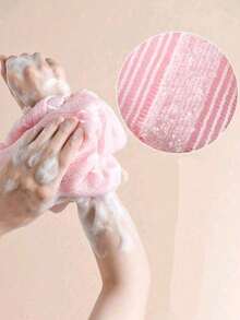 Juego de toallas de baño exfoliantes de malla, diseño de doble cara, adecuado para exfoliación suave y fuerte, exfoliación corporal eficiente, adecuado para ducha y cepillado de espalda. Material de malla de alta calidad, diseño de toalla con tira conveniente, toalla de fibra de pepino, adecuado para uso en piel suave, muy adecuado para uso diario - Multicolor - Ver 2