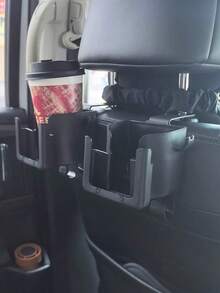 1 pieza/2 piezas Estante de almacenamiento multifuncional para respaldo de asiento de coche - Con portavasos, soporte para teléfono, bandeja y gancho, Estante de almacenamiento multifuncional 3 en 1, Estante de almacenamiento multifuncional de alta resistencia, Se adapta a la mayoría de vehículos, Puede sostener botellas de agua - Multicolor - Ver 5