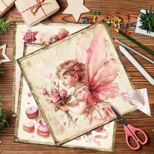 12 piezas de papel rosado para el Día de San Valentín - Cartulina artesanal festiva para scrapbooking, elaboración de tarjetas, diarios, collages y decoración de álbumes de fotos, material con temática de amor