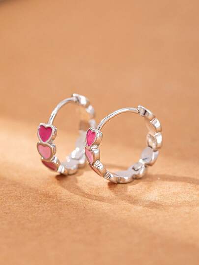 1 Đôi bông tai hình trái tim nhiều màu sắc dễ thương theo phong cách vẽ tranh sơn dầu (Vị trí vẽ tranh sơn dầu ngẫu nhiên, hướng trái tim ngẫu nhiên) Trang sức đeo hàng ngày cho bé gái (Lưu ý: Do ánh sáng và góc chụp, có thể có sự khác biệt nhỏ về màu sắc giữa sản phẩm thực tế và hình ảnh.)