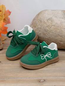 1 Pair Girls' Sports Shoes, Summer New Kids Shoes, Fashion Sneakers, Casual & Versatile - Green - View 3