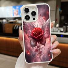 High-Quality Macaron Acrylic Magnetic Phone Case,Mystical Rose With Angelic Wings - A Dreamy Fantasy Artwork Magnetic Charging Phonecase Handy Case, Handy Cover For IPhone 11 12 13 14 15 16 17 17 Air 17 Pro 17 Pro Max Shock Resistant Protective Case OOFJ - Hồng - Xem 7