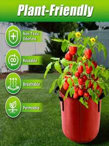 7 个装重型 18.93 升布质种植袋，带提手 - 轻便种植盆，适用于户外，大型花园种植盆，可种植花卉、蔬菜、香草，经久耐用 - 可立式放置（适用于小型农场、阳台、露台） - 彩色 - 查看 7