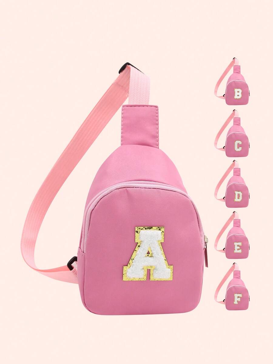 1 chiếc túi đeo vai mini màu hồng trơn dành cho bé gái, đựng 26 chữ cái, ví đựng tiền xu nhẹ, dễ mang theo, thích hợp để bảo vệ da khỏi ánh nắng mặt trời khi ra ngoài hàng ngày. - Nhãn vàng - Gói bột - Xem 1