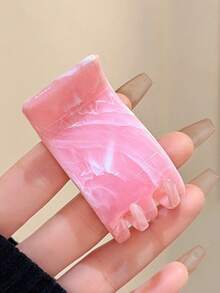 1pc/4pcs Marble Pattern Bohemian ABS Plastic Hair Clips, 2026 New Arrival Marble Hair Accessories For Back To School, Vacation, Travel, Party, Birthday, Office, Beach Summer Beach Claw Clips Vacay Hair Claws - Multicolor - View 6