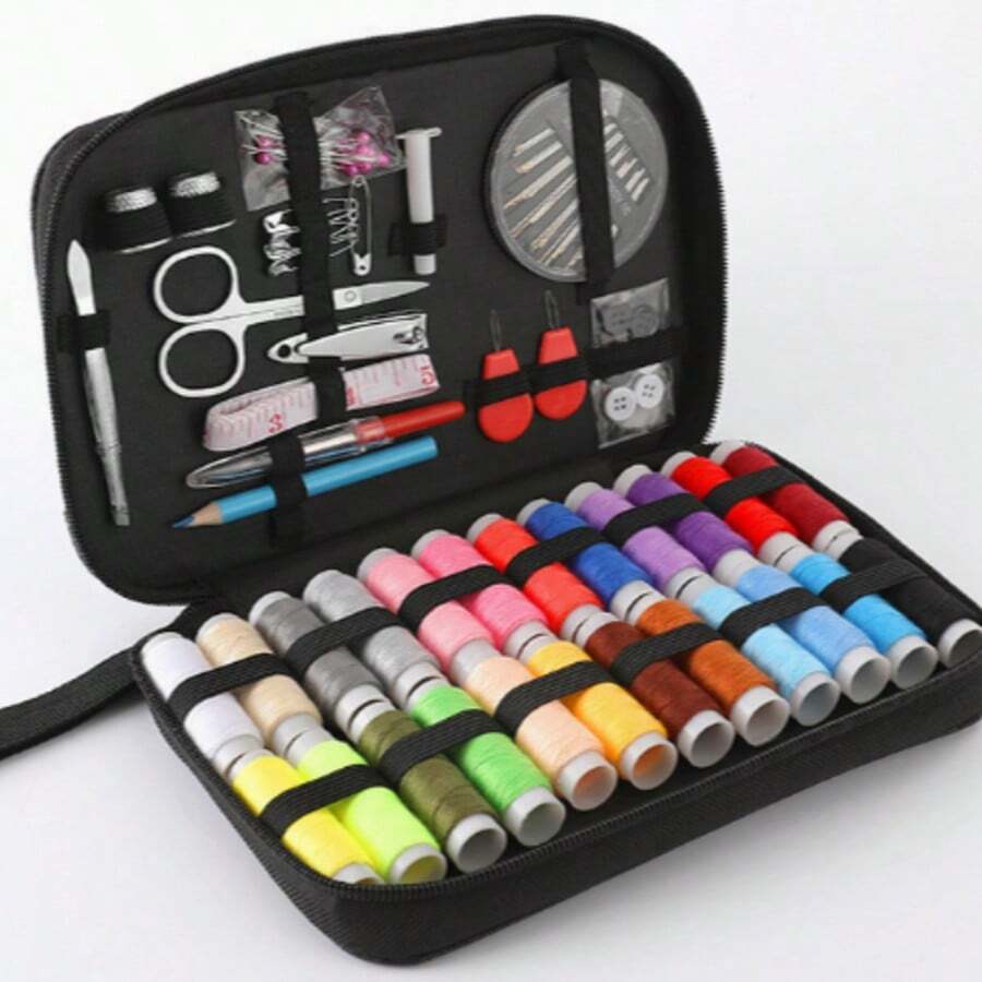 97/85/36件套便携式缝纫工具包，家用缝纫工具套装，缝纫盒 - 黑色 - 查看 1