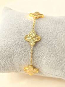 1/2件装四叶草手链，轻盈奢华饰品，不褪色，情人节礼物