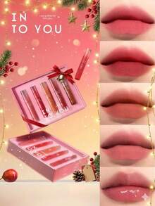 INTO YOU 保湿唇彩礼盒套装，适合送给女朋友，彩妆唇釉，液体唇膏