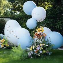 36 Inch (Approx. 91.4 Cm) Light Blue Giant Balloons, 2/4/6/8/10pcs Super Large Extra Thick Sky Blue Latex Helium Balloons, Suitable For Graduation, Baby Shower, Gender Reveal, Wedding, Birthday Party Decoration - Baby Blue - View 2
