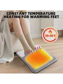 Portable Electric Foot Warmer, USB Powered, Adjustable Temperature (50-60°C), Compact Design, Suitable For Home, Office And Travel Use - Grey - View 10