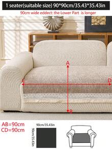 1pc Luxury Chenille Sofa Cushion Cover, Modern Minimalist Fashion Dust-Proof Anti-Slip Sofa Seat Pad, Washable, Suitable For Bedroom, Office, Living Room Combination, L-Shaped Sofa And 1/2/3/4 Seat Sofa, All Season - Khaki - View 14