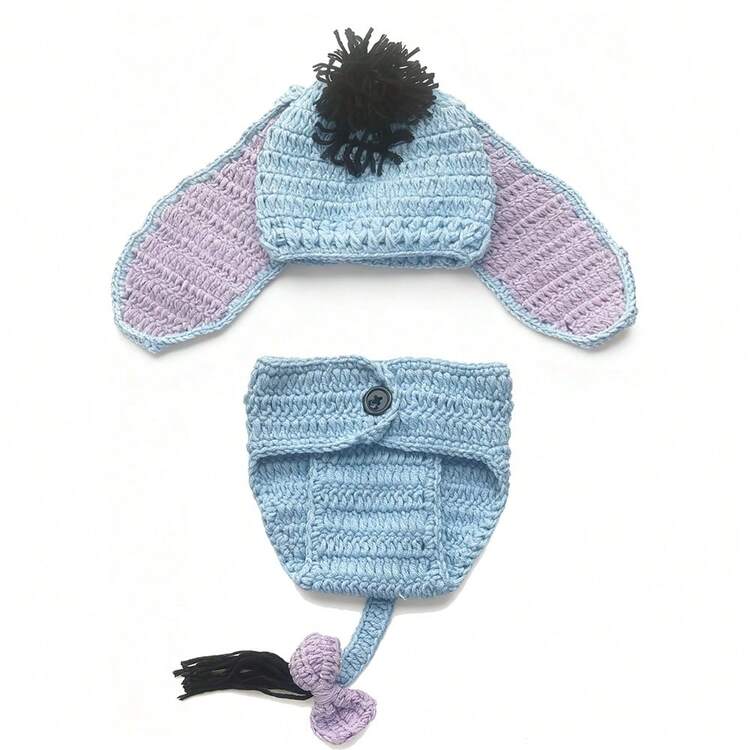 1 Set Newborn Baby Blue Animal Themed Photography Outfit, Baby Shower Gift - Multicolor - View 13