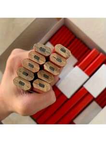 黑色扁平八角形木工铅笔，可填充笔芯的木工标记铅笔 - 彩色 - 查看 4