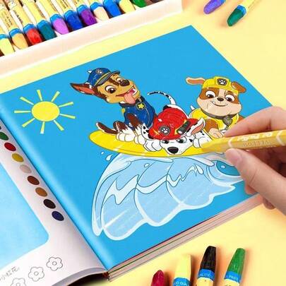  1pc Paw Patrol's Great Achievement Painting Book Children's Coloring Book 3 To 6 Year Old Kindergarten Coloring Book Baby Graffiti Toy, Perfect Holiday Gift(Random Style)