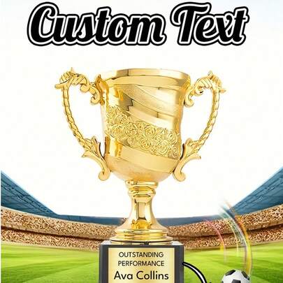 Customizable Gold Trophy - Personalized Award Medal Trophy, Gold Trophy, Sports Trophy, Sports Gift, Customized Trophy, Suitable For Award Ceremonies, Competitions, Offices, Schools And Other Occasions ,For Family ,ElevatedAthleisure