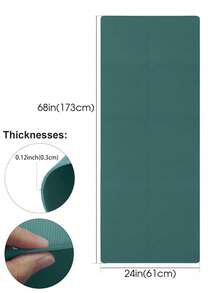 1pc 173*61cm EVA Yoga Mat Pilates Exercise Mat Solid Color Home Fitness Yoga Equipment - Dark Green - View 3