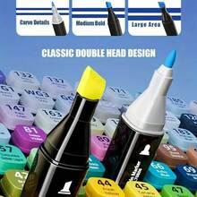 Bộ bút dạ hai đầu 24/36/40/48/80/100/168/204 màu, bút vẽ nghệ thuật kèm giá đỡ và túi đựng, bộ bút viết chữ nghệ thuật chuyên nghiệp, đồ dùng văn phòng phẩm, quà tặng Giáng sinh & Sinh nhật. - Nhiều màu - Xem 2