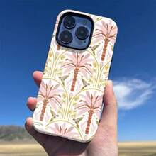 Estuche de teléfono con diseño de árbol de coco de verano y patrón retro para for  16 Pro Max, 15 Pro, 13, 11, 12, XS, 8 Plus y 7, estuche 2 en 1 brillante. - Multicolor - Ver 2
