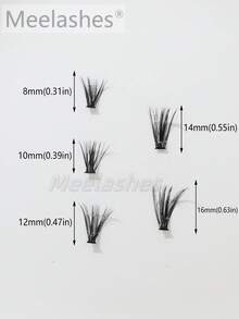 40pcs/10 Pairs High Capacity Segmented Self-Adhesive False Eyelashes, Natural 3D Eyelashes - Black - View 4