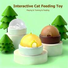 JUJU SHOU 1pc Interactive Pet Feeder Toy - With DIY Stickers, Built-In Battery, USB Rechargeable, Promotes Intelligence Development And Healthy Feeding, Fun Feeding Toy, Pet Training Puzzle Toy, Suitable For Cats And Small/Medium Dogs