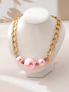 1 chiếc vòng cổ ngọc trai màu hồng thanh lịch, tối giản, đa năng và sang trọng. - Nhiều màu - Xem 6