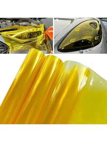 1 Roll Corn Yellow Car Headlight Film - Waterproof, Scratch-Resistant, Heat-Resistant, High Quality, Easy Installation - one-size - View 8
