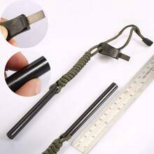 4 Inch Survival Ferrocerium Drilled Flint Fire Starter, Ferro Rod Kit With Paracord Landyard Handle And Striker, 4"(Long) X 3/8"(Diameter),Accesorios Para El Carro,Herramientas,Car Keychain - 預設 - 查看 8