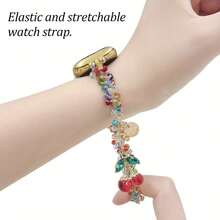 1pc Women's Leather Rope Hanging Strap, Stainless Steel Watch Band Compatible With 38/40/41/42/44/45/49mm Ultra/SE/8/7/6/5/4/3/2/1 - Multicolor - View 12