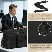 NEWHEY 15.6/17.3 Inch Men's Professional Messenger Bag, Waterproof Polyester Laptop Bag, Business Computer Bag - Multicolor - View 6