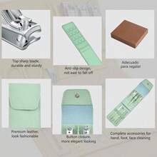 6 Pcs Ear Wax Removal Tool Set With Storage Tube, + 8 Pcs Nail Clipper Set - 綠色+綠色 - 查看 8