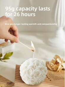 优雅花卉浮雕香氛蜡烛 - 柔和白色3D雕刻设计，奢华质感，舒缓层次香氛，精致家居装饰，桌面摆件，高端礼品 - 白色 - 查看 9