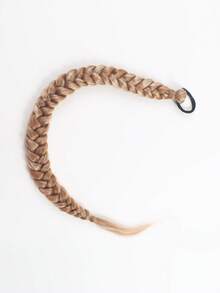 1pc 32-Inch Handmade Fishbone Braid Ponytail With Elastic Bands, Suitable For Women - Multicolor - View 4