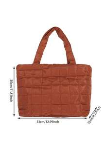 Random Color Super Lightweight Large Capacity Quilted Tote Bag - Pink - View 4