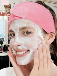 1/2/3 Piezas Banda para el cabello con gancho y bucle, diadema, diadema para lavarse la cara - Rosa - Ver 2