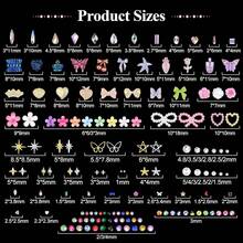 8 Boxes Nail Charms And Gems For Manicure, Flat Pearls Nail Flowers Nail Rhinestones And Charms For Nail Art, Colorful Pearl Nail Charm Nail Bows Multi Shapes Flatback Nail Design Kit Nail Accessories - Nhiều màu - Xem 9