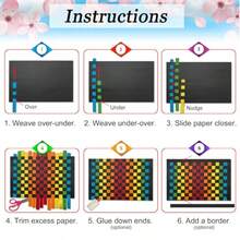 15 Paper Weaving Project • Anxiety Relief PaperCraft • DIY Placemats With ¾-Inch Paper Strips And 9x14-Inch Mats • Beginner Learn To Weave • Arts And Craft Kits For Home And Classroom Decor - 彩色 - 查看 4