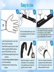 MEIYYJ 1 Pair Of Anti-Motion Sickness Wristbands, Ergonomically Designed, Single-Buckle Silicone Wristbands.