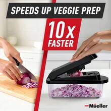 Mueller Pro-Series 10-In-1, 8 Blade Vegetable Chopper, Mandoline Slicer, Onion Mincer, Cutter, Dicer, Veggie Chopper With Container, Kitchen Essentials & Gadgets, House Warming Gifts New Home, Black - 黑色 - 查看 4