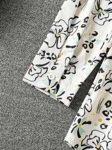 Women's Casual Elegant Long Sleeve Shirt With All-Over Arabic Print