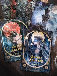 30sheets/Bag Gothic Fantasy Series Dark Theme Background Materials, DIY Scrapbooking Stickers Suitable For Phone Cases, Water Bottles, Car Cups, Computers, Guitars, Bicycles, Skateboards, Luggage, Diaries, Etc. - Multicolor - View 1