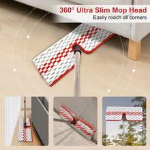 Microfiber Dust Mop Set For Floor Cleaning, Flat Mop For Wet &Amp; Dry To Clean Washable Flip Mops Pad For Ocedar Hardwood Floor 'N More 3-Action Mop, Adjustable 58" Mops Handle &Amp; 2 Reusable Refill &Amp; Base - 紅灰色 Promist Max 拖把 - 查看 5