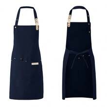 1 Piece Chef Apron Unisex Waterproof Canvas Durable For Restaurant Hotel Baking Beauty Salon Nail Art Kitchen Cooking Y55B - Gray - 查看 2