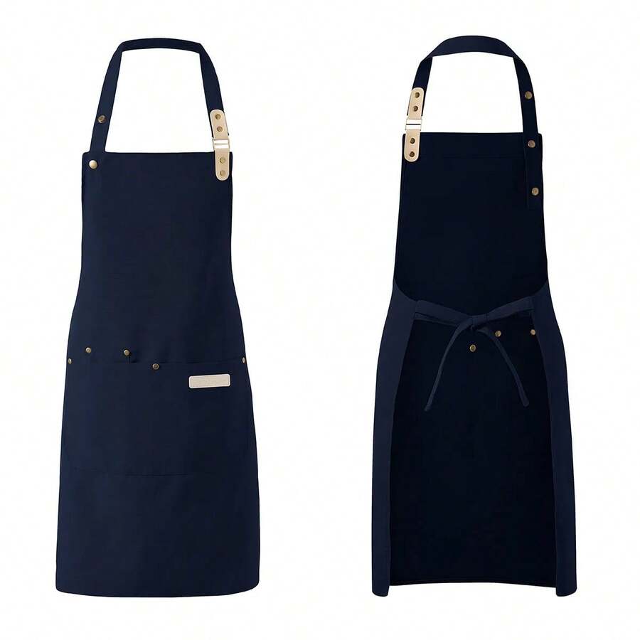 1 pieza Delantal de chef unisex impermeable de lona resistente para restaurante, hotel, repostería, salón de belleza, manicura, cocina